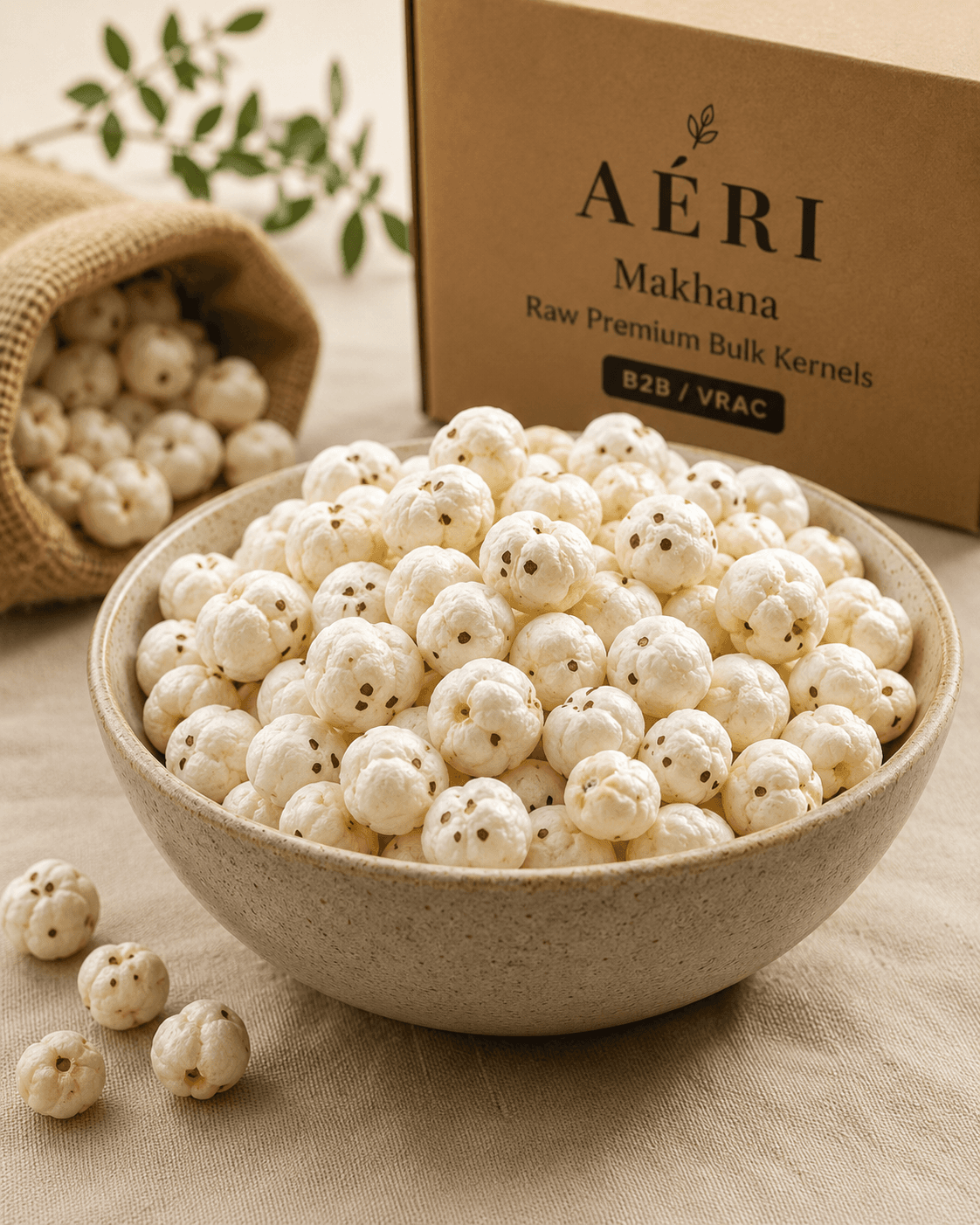 makhana raw premium bulk kernels sachet 50g aeri snacks