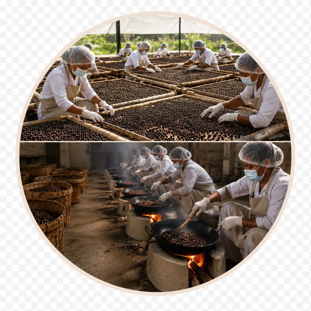Natural Drying & Controlled Roasting